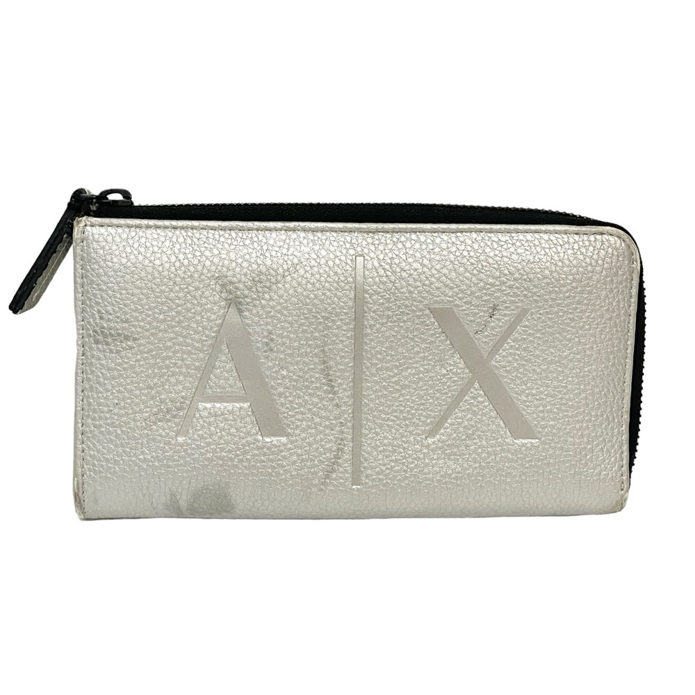 Armani Exchange Silver Black Full Zip Multi‎ Card Wallet